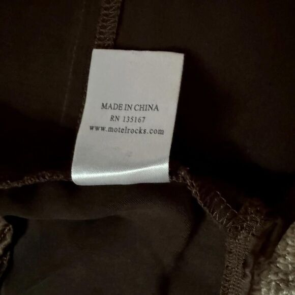 Motel Rocks brown scarf halter tie ruched satin crop top S/M - Picture 7 of 9